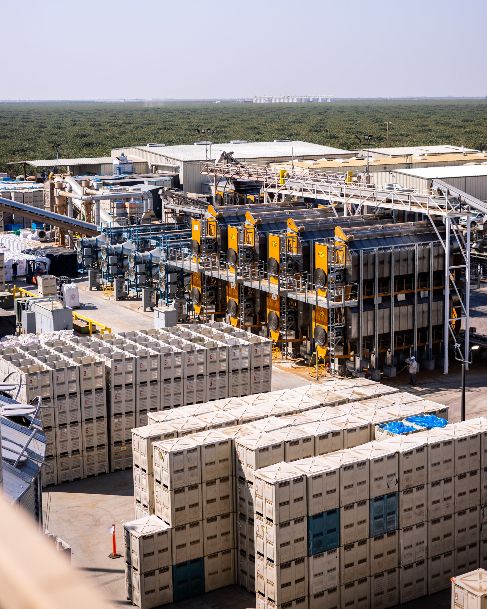 An overhead view of the Touchstone Pistachio plant in Central California.